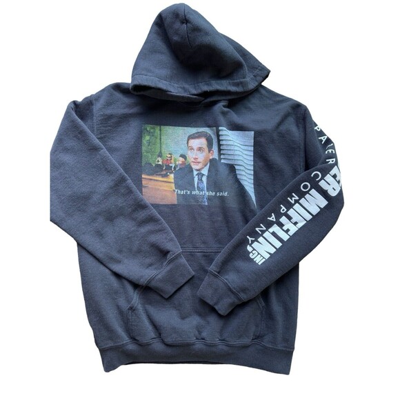 The Office Black Pullover Hoodie "Thats What She Said" Dunder Mifflin Small - Picture 5 of 10